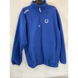 Indianapolis Colts Pullover Fleece Mens Large NFL Football Quarter Zip Team Logo